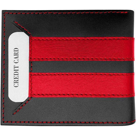 Thin Red Line Fire Fighter Bifold Leather Wallet - Picture 4 of 6